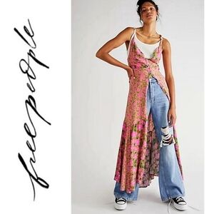 Free People Dewberry Floral Patchwork Strappy Maxi Dress small